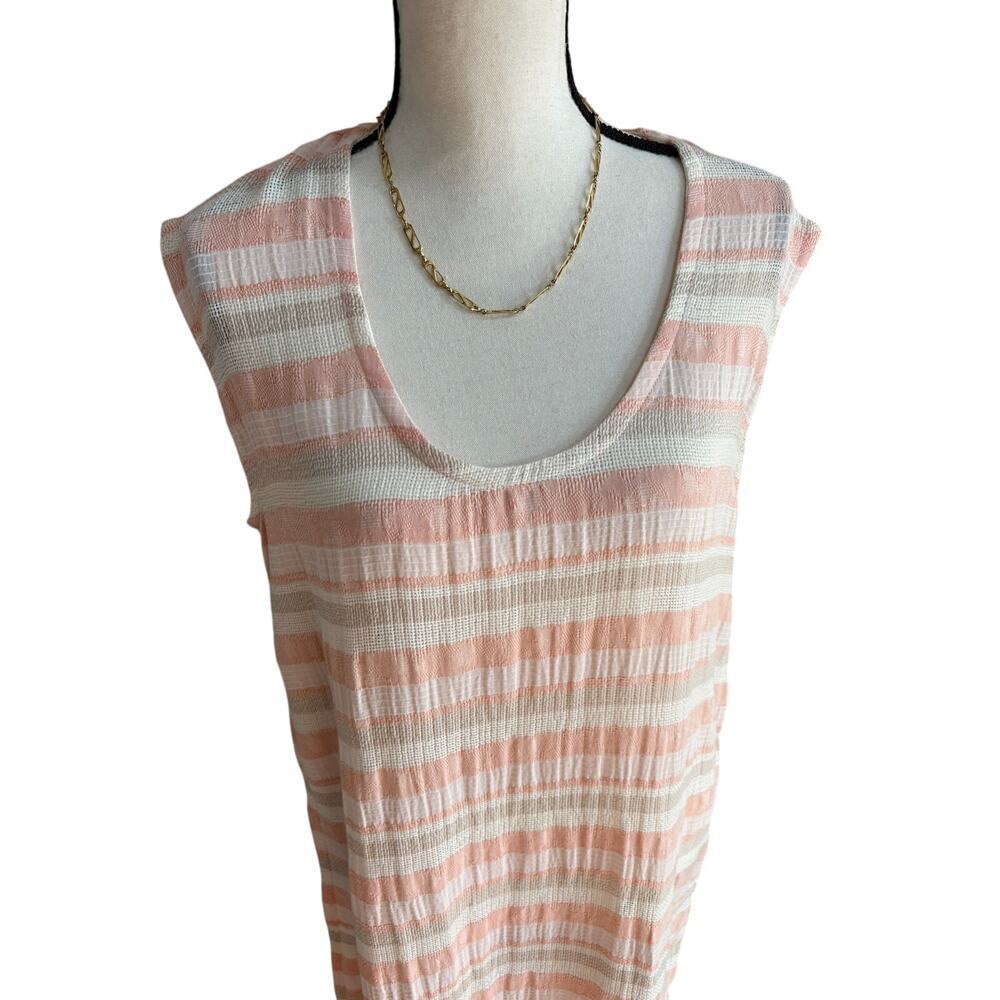 Jeune Otte Linnea Midi Shift Dress Stripe Cotton Linen NWT Women’s Small $384 - Picture 2 of 7